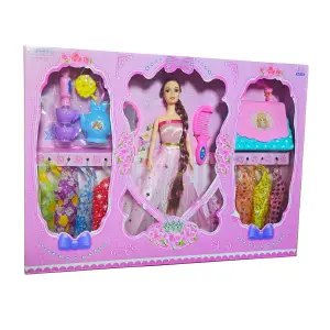 Muñeca Vestidos Accesorios Espejo Peine