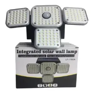 Reflector LED Solar con 4 Cabezas: Iluminación Solar de Alta Potencia - Reflector Led Panel Solar Con 4 Cabezas