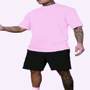 Camiseta Pantaloneta Conjunto NEGRO+ROSA