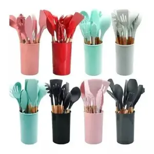 Set 12 Utensilios De Cocina Silicona Res
