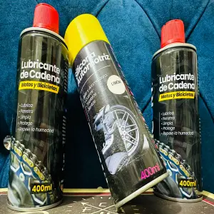 COMBO 2 lubricante cadena + 1 Silicona