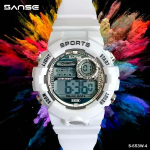S-653W-4 PLATEADO RELOJ SANSE ESTUCHE 7L