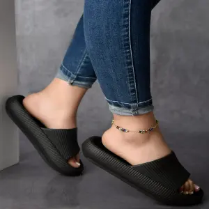 Pantuflas Negro Mujer Suela Eva Cómodas