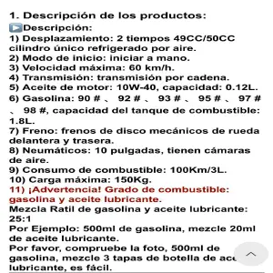 MOTO A GASOLINA DE 50CC