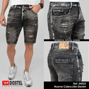 Bermuda Denim Rígida Hombre