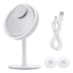 Espejo De Maquillaje Luz Led Con Ventila