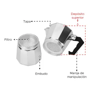 Cafetera moka 2 tazas - 100 ml