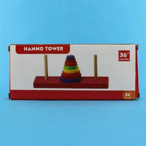 Juego didáctico en madera torre de aros