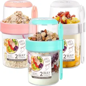 Set Taza Para Cereal Doble + Cuchara