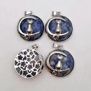 Collar Gato Luna Cuarzo Sodalita