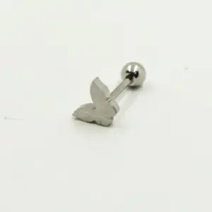 PIERCING PLATEADO MARIPOSA PLANA