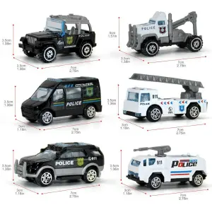 Colección Carros Vehiculos Policia Metal