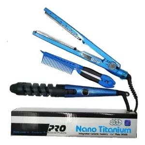 Combo Nano Titanium Plancha Peine Rizado