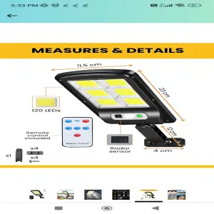 Farola Solar con Sensor de Movim