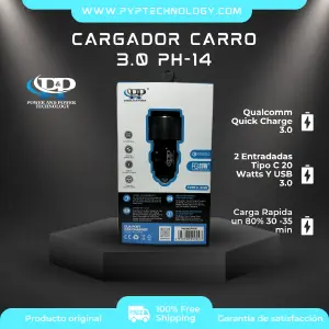 CARGADOR DE CARRO PYP 3.0 PUERTO  TIPO C