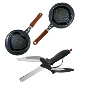 SARTEN HUEVOS X2 CORTADOR ALIMENTOS X1