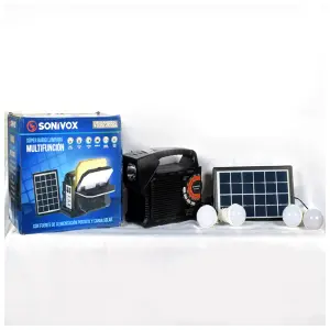 Radio FM AM Sonivox Lampara Panel Solar