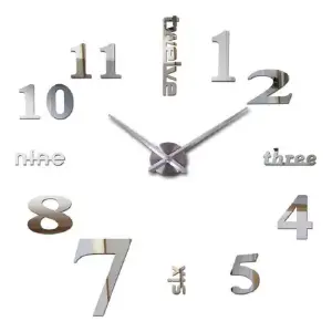 Reloj Para Pared 3d Grande Negro Gran Di