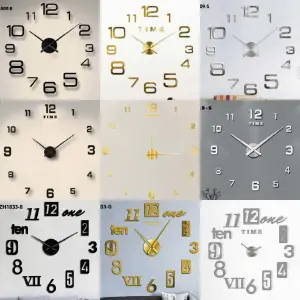 Reloj De Pared Análogo Adhesivo 3D