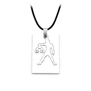 Collar Signo Zodiacal Placa Acero + Estu