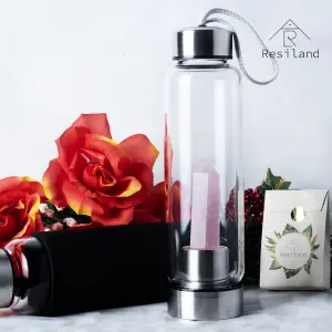 Termo de vídrio con Piedras naturales