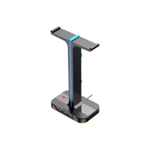 SOPORTE DE DIADEMA GAMER RGB 2 PUERTOS