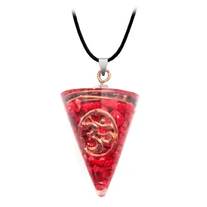 Collar Orgonita Om Cuarzo Rojo