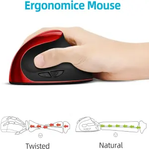 Mouse Vertical Ergonomico Recargable: ¡Dile Adiós al Dolor de Muñeca! - Mouse Vertical Ergonomico Recargable
