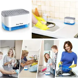 Dispensador Jabon Lavaplatos con Esponja