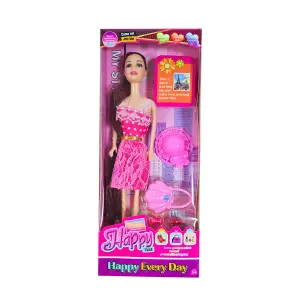 Muñeca Vestido Accesorios Sombrero Viaje