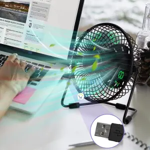 Ventilador + Reloj LED USB CENC-059