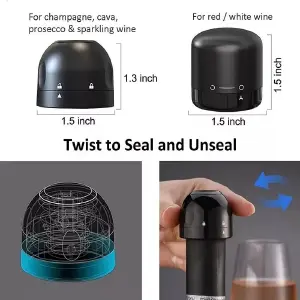 ( 4 ) TAPON DE SILICONA BOTELLAS DE VINO