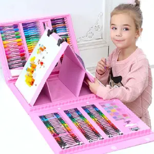 Set De Arte Para Niños 208 Piezas ROSADO