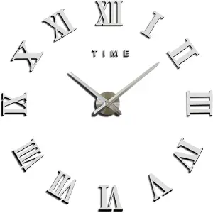 Reloj De Pared 3d Grande Números Romanos