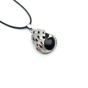 Collar Pavo Real Cuarzo Onix Estuche