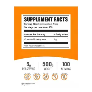 Bulk Supplements Creatina 500g