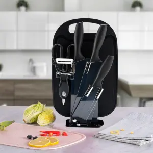 Set X7 Utensilios Cuchillos Cocina Negro
