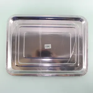 Bandeja metálica semi plana 40x30cm