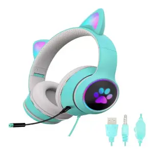 Diadema Audifonos Alambricos Orejas Gato