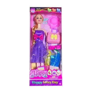 Muñeca Vestidos Sombrero Bolso Juguete