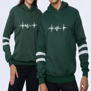 Buzo Buso Hoodie Pareja Verde Oscuro