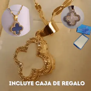 Collar Trebol Van Cleef B/N + CAJAReg SP