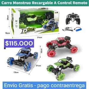 CARRO MONSTRUO RECARGABLE A CONTROL REMO