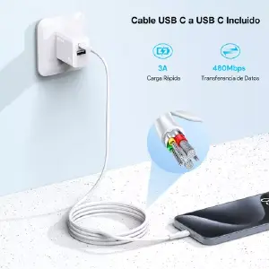 Cargador 2 En 1 Carga Rápida Tipo C