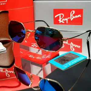 Rayban Octagonal Azul-Dorado