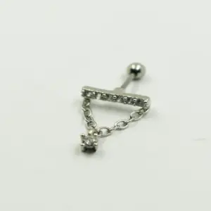 PIERCING PLATEADO CADENA CON CRISTAL