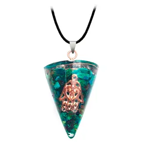 Collar Orgonita Mano Malaquita Cuarzo