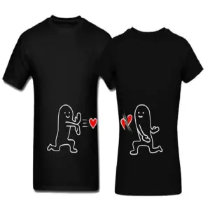 Camiseta estampada t-shirt de pareja cor