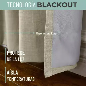 Cortinas 100% Blackout x2 225 cm