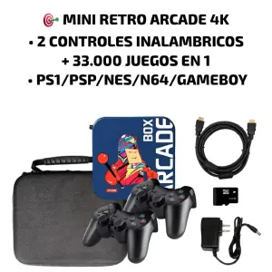 mini retro arcade 4k 2 controles inalam